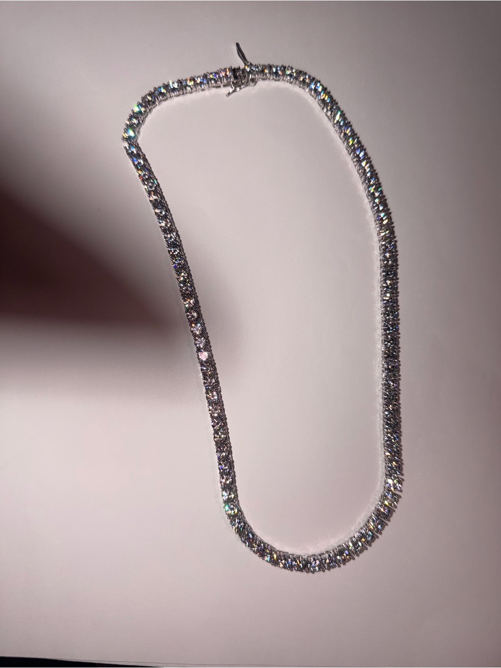Moissanite tennis necklace 5mm 925 silver and 18 inches